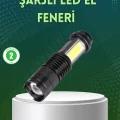 BUĞZ 4 Modlu USB Şarjlı LED El Feneri Kamp ve Outdoor
