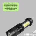 BUĞZ 4 Modlu USB Şarjlı LED El Feneri Kamp ve Outdoor