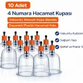 BUĞZ 4 Numara Hacamat Kupası 10 Adet Vakumlu Manuel Kupa Bardak Dayanıklı Plastik Hacamat Kabı