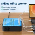 BUĞZ 40 Portlu 400w Hızlı Şarj İstasyonu 20x Usb + 20x Type-c Pd Çıkışlı Şarj Cihazı
