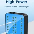 BUĞZ 40 Portlu 400w Hızlı Şarj İstasyonu 20x Usb + 20x Type-c Pd Çıkışlı Şarj Cihazı