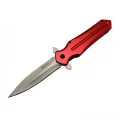 BUĞZ 4223 Kırmızı Kamp Çakı 21cm- Yarı Otomatik, Kemerlikli