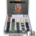 BUĞZ 49 mm Ekranlı 10 Fonksiyonlu Akıllı Saat, Nabız ve Uyku Takibi Özellikli, Siyah Kordonlu