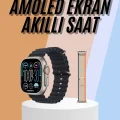  49mm Akıllı Saat Amoled Ekranlı Kadın Erkek Kol Saati Plastik Kordon