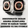  49MM Ekranlı, Kan Basıncı ve Adımsayar Özellikli Bluetooth Akıllı Saat