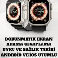 BUĞZ 49MM Ekranlı, Kan Basıncı ve Adımsayar Özellikli Bluetooth Akıllı Saat - BUĞZ