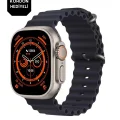 BUĞZ 49mm Ekranlı, Nabız ve Uyku Takibi Yapabilen, Suya Dayanıklı Akıllı Saat - Siyah Silikon Kordon
