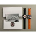 BUĞZ 49mm Gümüş Kasa Kilitli Vidalı Turuncu Silikon Kordon SIM Kartlı GPS Nabız Sensörlü Akıllı Saat