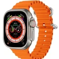BUĞZ 49mm Gümüş Kasa ve Turuncu Çelik Kordonlu Akıllı Saat - Nabız, GPS, Uyku Takibi Özellikli