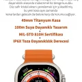 BUĞZ 49mm Gümüş Kasa ve Turuncu Çelik Kordonlu Akıllı Saat - Nabız, GPS, Uyku Takibi Özellikli