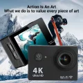 BUĞZ 4K çözünürlüklü su geçirmez aksiyon kamerası kumandalı siyah wireless fotoğraf çekimi