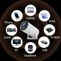 BUĞZ 4K lazer projeksiyon cihazı 1280x720 çözünürlük 3000:1 kontrast beyaz USB HDMI WiFi