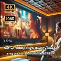BUĞZ 4K lazer projeksiyon cihazı 1280x720 çözünürlük 3000:1 kontrast beyaz USB HDMI WiFi