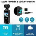 BUĞZ 4k Ultra Hd Aksiyon Kamerası 270° Geniş Açı Döner Klips Su Geçirmez Kılıf Wifi Kamera