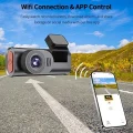 BUĞZ 4k Wifi Çift Kameralı Araç Kamerası Gece Görüşlü G-sensörlü Dash Cam 170 Derece