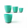 BUĞZ 4’lü 3D Ayaklı Yeşil Saksı Seti Dekoratif Modern Tasarım