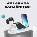 BUĞZ 4’lü Apple Kablosuz Şarj Standı iPhone Watch ve AirPods Çoklu Şarjlı