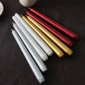 BUĞZ 4pcs Candle Metalik Renkler Şamdan Mum 25cm Bx40
