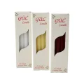 BUĞZ 4pcs Konik Şamdan - Düz Mum Beyaz - Renkli 2x25cm Bx40