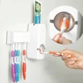 BUĞZ 5li Diş Fırçalık Macun Sıkıcı Seti Duvara Monte Beyaz Hijyenik Pratik Organizer