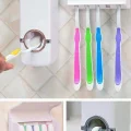 BUĞZ 5li Diş Fırçalık Macun Sıkıcı Seti Duvara Monte Beyaz Hijyenik Pratik Organizer