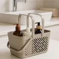BUĞZ 5li Gri Kulplu Sepet Çok Amaçlı Mutfak Banyo Düzenleyici Organizer Seti