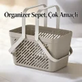 BUĞZ 5li Gri Kulplu Sepet Çok Amaçlı Mutfak Banyo Düzenleyici Organizer Seti