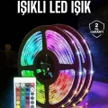 BUĞZ 5 Metre Şerit Led RGB Işıklı Kumandalı Güç Adaptörü Her Ortama Uygun