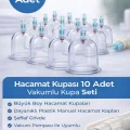BUĞZ 5 Numara Hacamat Kupası 10 Adet Vakumlu Kupa Seti – Manuel Pompa Uyumlu Şeffaf Plastik Hacamat Kabı