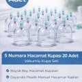 BUĞZ 5 Numara Hacamat Kupası 20 Adet Vakumlu Kupa Seti – Manuel Pompa Uyumlu Şeffaf Plastik Büyük Boy Hacamat Kabı