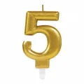 BUĞZ 5 Rakam Mum Gold Renk Bx40