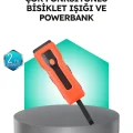 BUĞZ 5000 mAh Bataryalı Bisiklet Farı COB Çakar Çok Fonksiyonlu