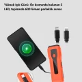BUĞZ 5000 mAh Bataryalı Bisiklet Farı COB Çakar Çok Fonksiyonlu Yeni Nesil