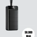  50.000 mAh Kapasiteli Powerbank – Hızlı Şarj Destekli, 4 USB Portlu, LED Işıklı Taşınabilir Enerji Deposu