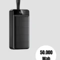 BUĞZ 50.000 mAh Kapasiteli Powerbank – Hızlı Şarj Destekli, 4 USB Portlu, LED Işıklı Taşınabilir Enerji Deposu - BUĞZ