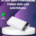 BUĞZ 50000mAh Yüksek Kapasiteli Powerbank Hızlı Şarj ve LED Ekranlı