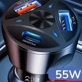 BUĞZ 55w 3 Port Usb Araç İçin Telefon Şarj Cihazı 3 Girişli Çakmaklık Adaptör-31a Pd 20w Qc 30