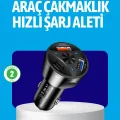 BUĞZ 55W Güçlü Araç Şarj Cihazı Power Delivery Destekli