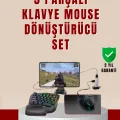  5’i 1 Arada Mobil Oyun Seti Klavye Mouse Dönüştürücü iOS & Android