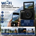 BUĞZ 5k 75mp 18x Zoom Flaşlı 3” Flip Ekranlı Türkçe 32gb Kart Dijital Vlog Fotoğraf Makinesi Lens Hediyeli