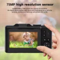 BUĞZ 5k 75mp Hd Dijital Kamera 18x Dijital Zoom, Flaşlı,3.0 İnç Ekranlı Fotoğraf Makinesi