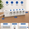 BUĞZ 5’li Akım Korumalı Çoklu Priz 2 Metre Kablolu 3680w 16a 5 Anahtarlı 2usb-a 2 Usb-c Pd 20w Hızlı Ftr-28