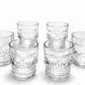 BUĞZ 6lı Kurukafa Şeffaf Cam Shot Bardağı Seti 9x8 cm