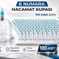 BUĞZ 6 Numara Hacamat Kupası 100 Adet Vakumlu Kupa Bardak Dayanıklı Plastik Manuel Hacamat Kabı