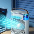 BUĞZ 600 ml Su Hazneli Masaüstü Vantilatör, Çok Renkli Işıklı ve Buhar Nemlendirme Özellikli