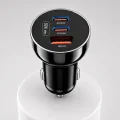 BUĞZ 60W Araç Şarj Cihazı Çift Type-C PD ve USB QC3.0 Hızlı Şarj Adaptörü