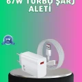 BUĞZ 67 Watt Güçlü Turbo Şarj Aleti Samsung Note 10 Note 20 Uyumlu