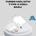 BUĞZ 67W Type-C Turbo Şarj Cihazı – Aşırı Akım ve Isı Koruması, Seyahat Uyumlu