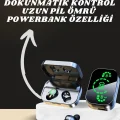 BUĞZ 7 Kordonlu Akıllı Saat Ve Aynalı Bluetooth Kulaklık Powerbank Dijital Göstergeli - BUĞZ