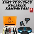  7 Kordonlu Akıllı Saat Ve Oyuncu Kulaklığı ANC Özelliği Kulak İçi Mikrofonlu Sesli Görüşme